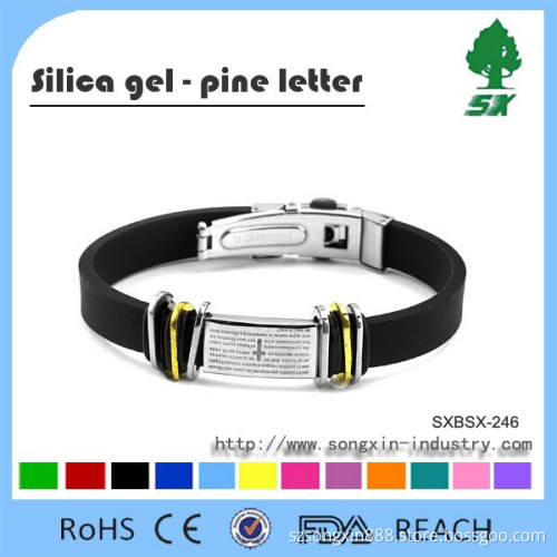 Customized Production wholesale price silicone bracelet With Fashion Design Stainless Steel Buckle for Men